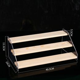 Hand Display Step Blind Box Storage Acrylic Wood Stepped Display Rack Ornaments Toy Display Rack (Option: 3Layer-40cm)