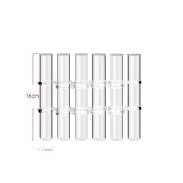 Test Tube Clear Glass Vase For Plant Bottle Flower Pot Hydroponic Container Decor Wedding Party Floral Hinged Flower Vases Home Decor (Option: 6only small brush)