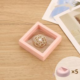 Thin Film Suspension Box Jewelry Storage (Option: Pink-11X11 10PCS)