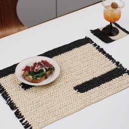 Hand Woven Straw Paper Meal Mat (Option: Mats and coasters)