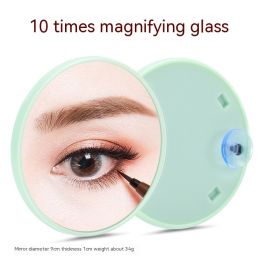 Household Fashion Simple Suction Cup Plastic Cosmetic Mirror (Option: Green 10 Times)