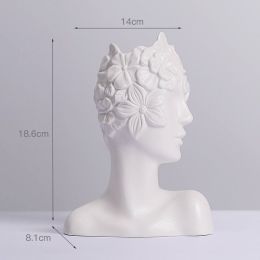 Human Body Ceramic Vase White Matte Artifact Hydroponic Flower Dryer Ornaments (Option: Charming)