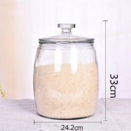 Thickened Glass Tea Jar Dry Fruit Mixed Grain Medicinal Food Storage (Option: 20catty-A)