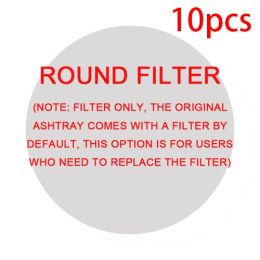 Smoke Removal Air Purification Ashtray Anion Purification Practical Automatic Purifier Ashtray Portable Gadgets For Car Ashtray (Option: Round filter 10pcs)