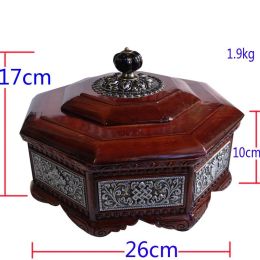 Dish Wooden Fruit Tray Basket Prismatic Auspicious Eight Treasures Candy Box (Option: Large diamond box)