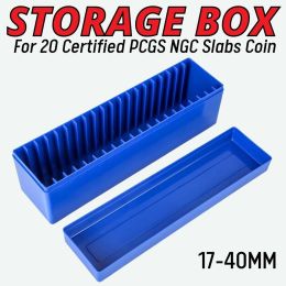 Coin Storage Box Case For 20 Slab Coin Holders Fit For PCGS NGC PCCB PMGab Coins (Color: Blue)