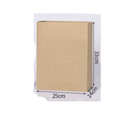 Square Bottomed Kraft Paper Bags For Oil Proof Food Packaging (Option: 25x14x33cm-1PCS)