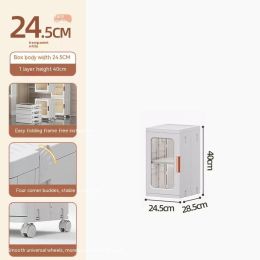 Toilet Floor-to-ceiling Folding Storage Cabinet Bathroom Waterproof Locker (Option: Transparent-1story-24.5Face width)