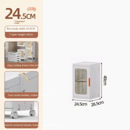 Toilet Floor-to-ceiling Folding Storage Cabinet Bathroom Waterproof Locker (Option: Brown-1story-24.5Face width)