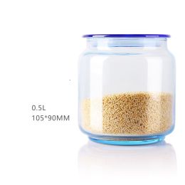 Household Kitchen Spice Storage Tank Nut Grain Storage Box (Option: Ice Blue-0.5L)