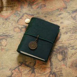 Diary Manual Notes Kraft Notebook (Option: Dark Green Leather)