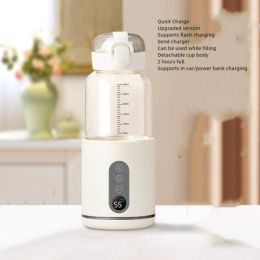 New Wireless Portable Milk Mixer Constant Temperature (Option: White-86x210mm-Quick Charge)