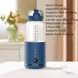 New Wireless Portable Milk Mixer Constant Temperature (Option: Blue-86x210mm-Quick Charge)