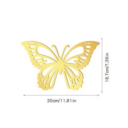 Double-sided Gold Hollow Butterfly Acrylic Mirror Sticker (Option: JM2032)