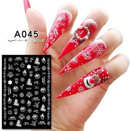 Christmas Nail Sticker With Adhesive (Option: A045 White)