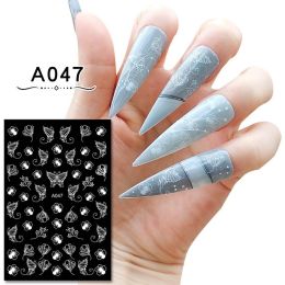 Christmas Nail Sticker With Adhesive (Option: A047 White)