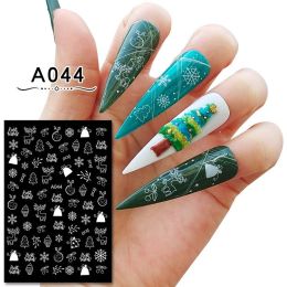 Christmas Nail Sticker With Adhesive (Option: A044 White)