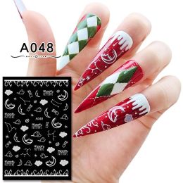 Christmas Nail Sticker With Adhesive (Option: A048 White)