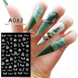 Christmas Nail Sticker With Adhesive (Option: A043 White)