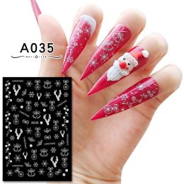 Christmas Nail Sticker With Adhesive (Option: A035 White)