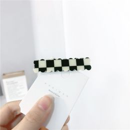 Women's Fashion Temperament Chessboard Plaid Barrettes (Option: 1276 Bulk)