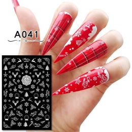 Christmas Nail Sticker With Adhesive (Option: A041 White)