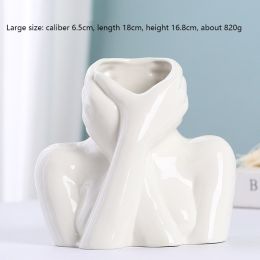 Ins Scandinavian Modern Simple Style Ceramic Vase Decoration Living Room Porch Office Flower Arrangement Decoration (size: large)