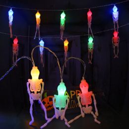 Halloween Pumpkin Battery Atmosphere Decoration Lights (Option: Skeleton Stand-Warm White Battery Model-5M 20Light)