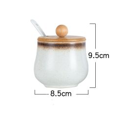 Japanese Style Ceramic Chili Oil Condiment Bottle And Jar Combination Set (Option: Mocha-1PCS)