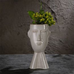 Nordic Creative Art Face Ceramic Vase Ornament (Option: Face vase)