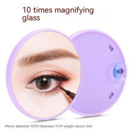 Household Fashion Simple Suction Cup Plastic Cosmetic Mirror (Option: Purple 10 Times)