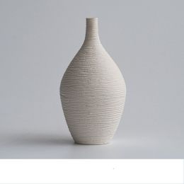 Damon Jumping Knife Craft Vase Simple Modern Style Small Japanese Vase (Option: White-Large size)