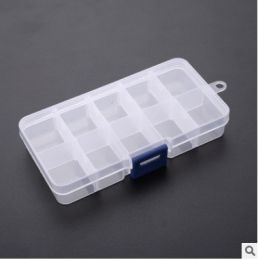 10 Grids 15 Grids 24 Grids Transparent Storage Tool Storage Box (Option: Transparency-Long8 grids blue buckle)