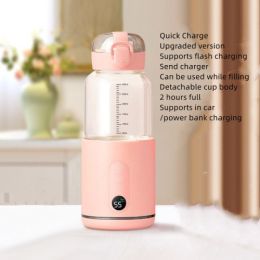 New Wireless Portable Milk Mixer Constant Temperature (Option: Pink-86x210mm-Quick Charge)