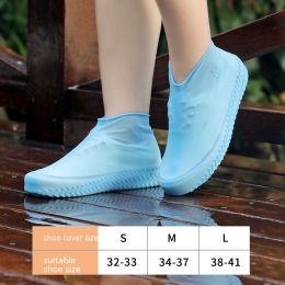 Thickening And Wear-resistant Rain Boots Cover Students (Option: Blue-L)