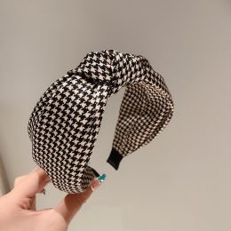 Women's Fashion Casual Face Wash Headband Headwear (Option: Plaid)