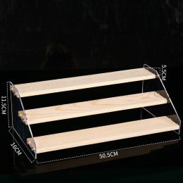 Hand Display Step Blind Box Storage Acrylic Wood Stepped Display Rack Ornaments Toy Display Rack (Option: 3Layer-50cm)