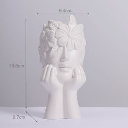 Human Body Ceramic Vase White Matte Artifact Hydroponic Flower Dryer Ornaments (Option: Expect)