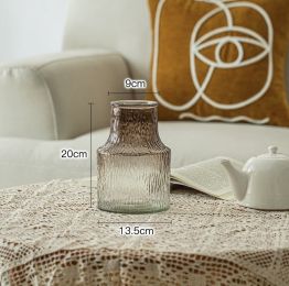 Vase Decoration Clear Glass Hydroponic Countertop In Living Room (Option: Very frozen brown)