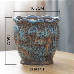 Crack Breathable Large Diameter Coarse Pottery Retro Ceramic Mage Basin (Option: Camouflage-DH437)