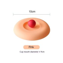 Dust-proof Leak-proof Food Grade Cartoon Creative Silicone Cup Lid (Color: Pink)