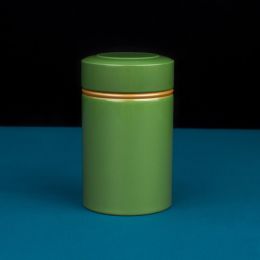 Portable Tea Tinplate Iron Box 50g Metal Can Iron Can Sealed Packaging Box (Color: Green)